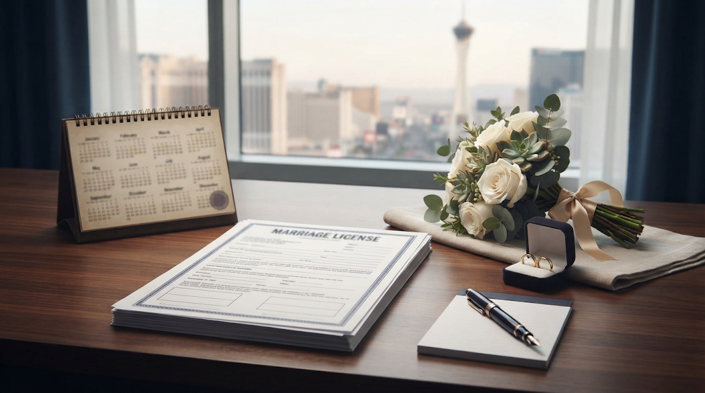 A couple planning their ceremony within the license period