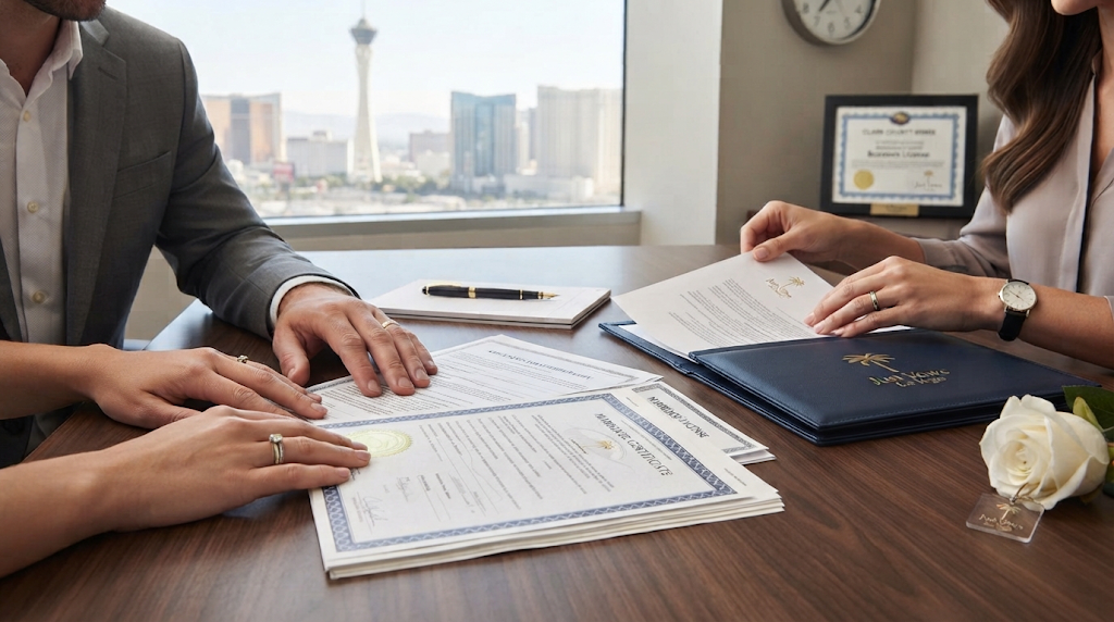 Paying the marriage license fee